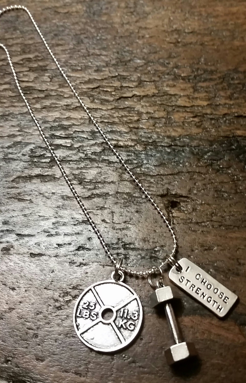 ON SALE Choose Strength Charm Necklace