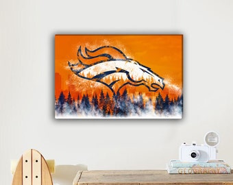 Broncos Wall Art denver bronco art | etsy Broncos Wall Art denver bronco art | etsy