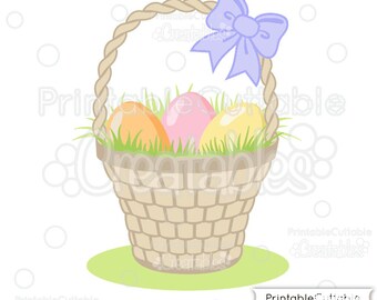 Woven Easter Basket SVG Cut File & Clipart - Includes Limited Commercial Use!