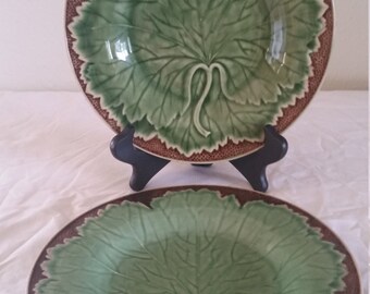 bordallo pinheiro grape leaf plates/green plates/grape leaf plate/ceramic plates