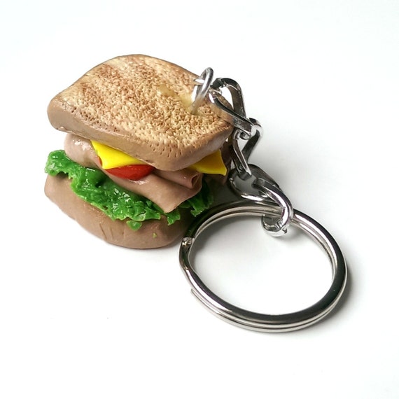 Items similar to Ham Sandwich Keychain, Food Keychain, Food Jewelry