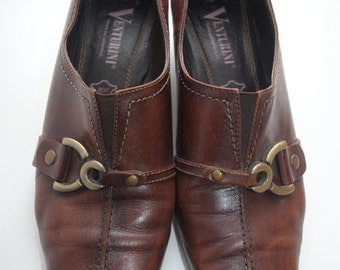 Vintage Alberto Venturini cognac brown genuine leather shoes