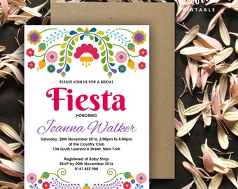 Fiesta Invitation | Birthday | Bridal | Baby Shower | 5x7 | Editable PDF | Instant Download | Personalize at home with Adobe Reader