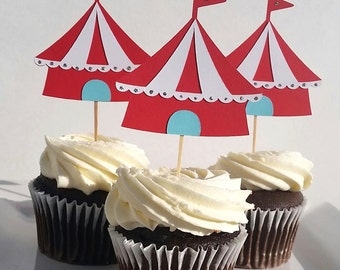 Circus Birthday | Carnival Birthday | Circus Cupcake Toppers | Carnival Cupcake Toppers | Big Top Birthday | Cupcake Toppers