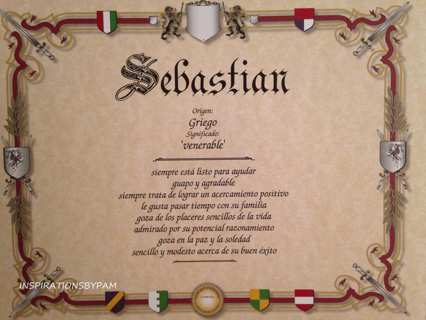 Sebastian First Name Meaning Art Print-Name meaning-Spanish