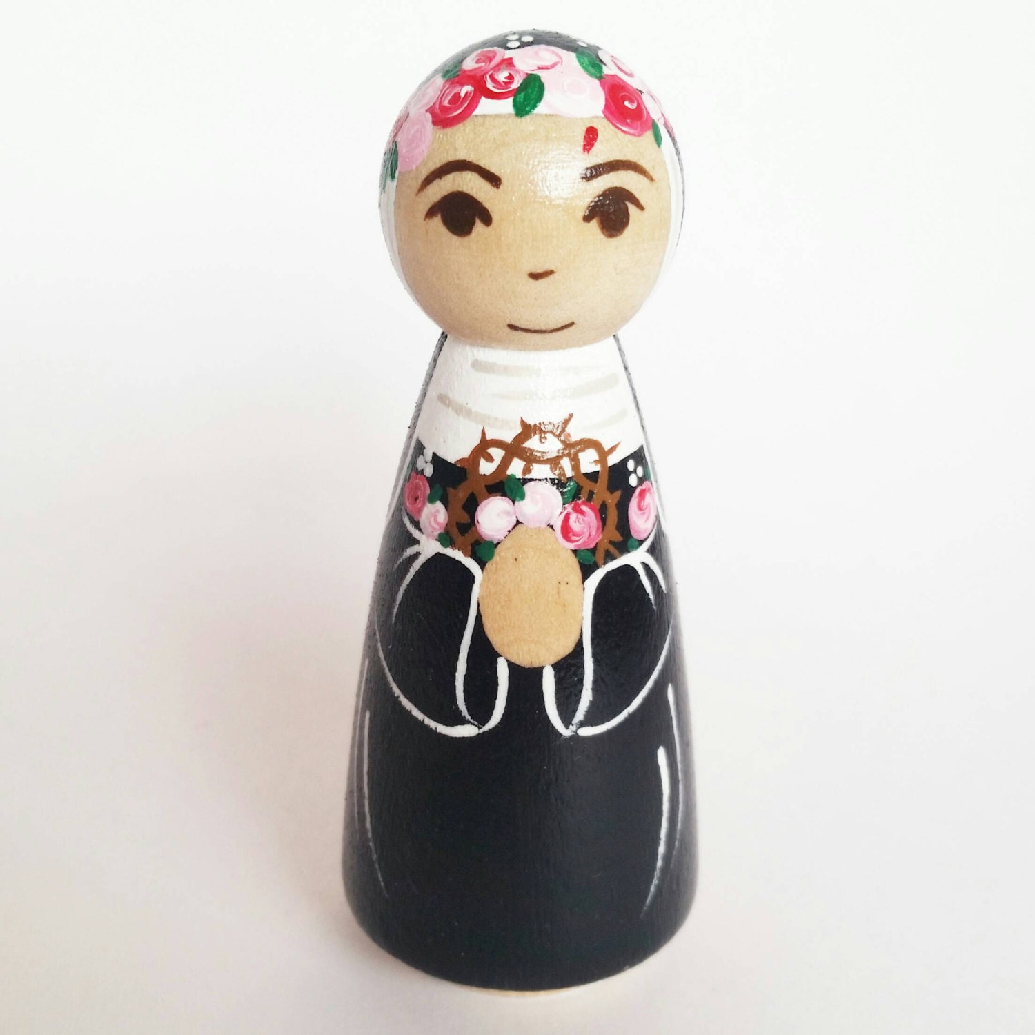 St. Rita Peg Doll // St. Rita Statue // Wooden Toy