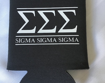 Sigma Sigma Sigma Can cooler (multiple colors available)