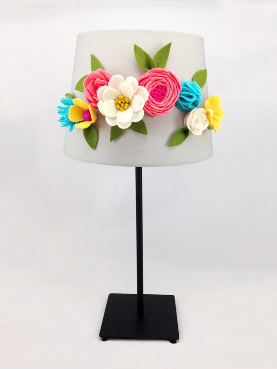Gray Felt Flower Lamp Shade by HandmadeCraftsByLJ on Etsy