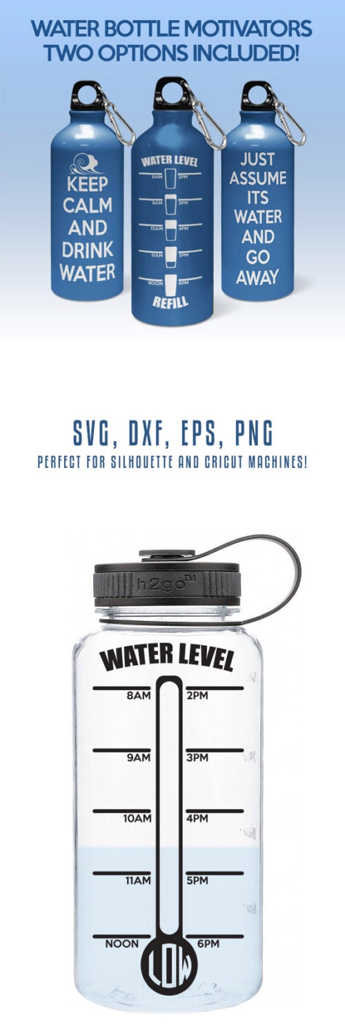 WATER BOTTLE MOTIVATION Cut File Two options included. Svg