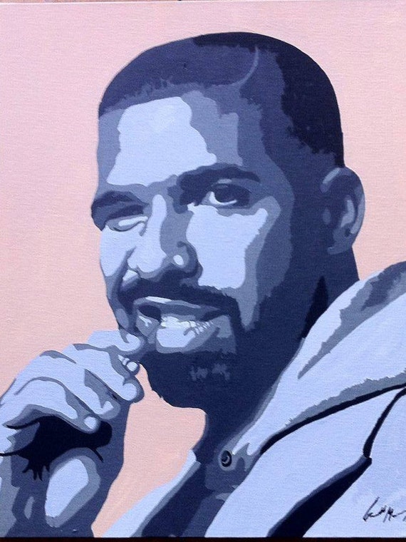 Drake hand painted pop art painting by MoonwalkerCustoms on Etsy