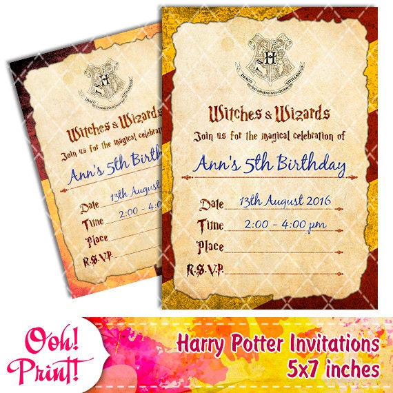 Personalized Harry Potter Invitations Magical Birthday