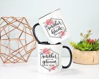 Mother of the Bride and Mother of the Groom Mug Set, Wedding Mug Set, Mother of the Bride Mug, Mother of the Groom Mug, Rose Gold Rebel