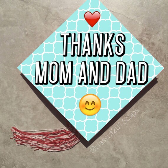 Items similar to Graduation Cap Decal for College and High School Graduation THANKS Mom And