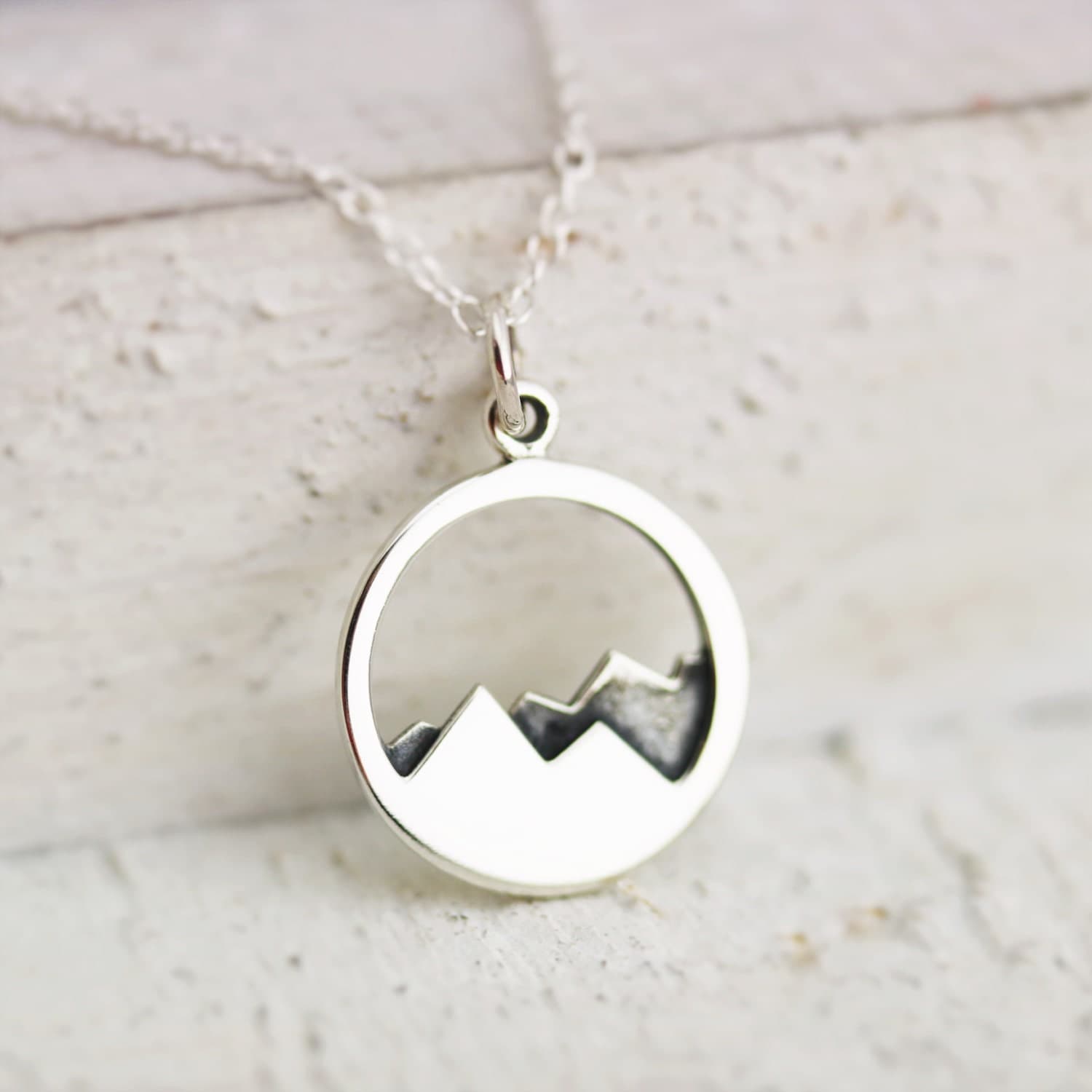 Mountain Necklace Sterling Silver Mountain Range Necklace