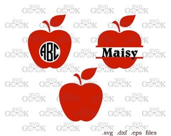 Apple SVG cut files, Teacher SVG cut files, Monogram frame svg cut files for Silhouette, Cricut and other Vinyl Cutters, digital cut file