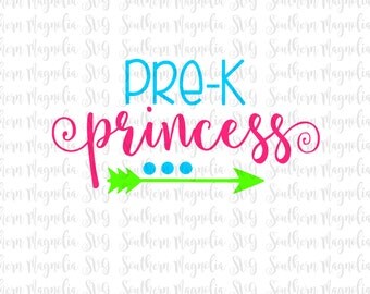 Pre-K Princess - Arrows - Back to School SVG - Princess - First Day of School - Preschool - Silhouette - Cricut - Cut File - SVG Design
