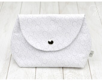 Cosmetic bag for baby dummies make up powder hygiene products cream tissues grey white - ILA - isn't life amazing