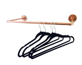 Industrial Copper Pipe Wall Copper Clothing Rack