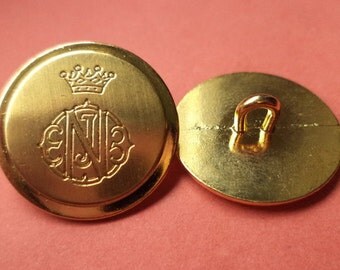 10 METAL BUTTONS gold 16 mm 21 mm (5605 4798) metal buttons button