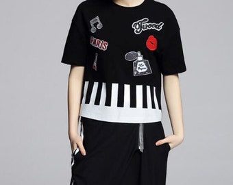 Piano Keyboard Embroidered Paris Shirt