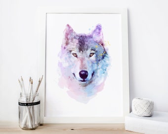 Wolf Wall Art wolf watercolor | etsy Wolf Wall Art wolf watercolor | etsy