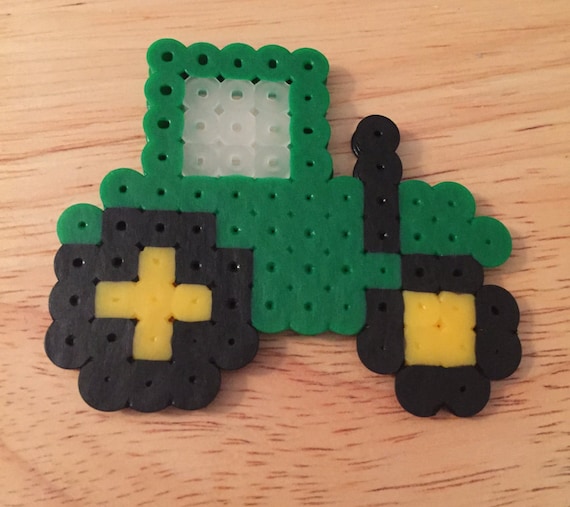 Items similar to John Deere Tractor Perler Bead on Etsy