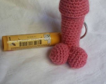 Cozy, crochet penis, lip balm cozy, penis lip balm cozy, gag gift, mature, naughty cozy, crochet cozy, keychain, party, funny, penis, party