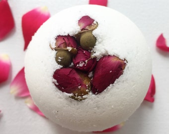 Handmade Rose Bath Bomb - Gift For Her - Aromatherapy - Bridal Shower Gift - Bridesmaid Gift - Bath Fizzie - Baby Shower Favors