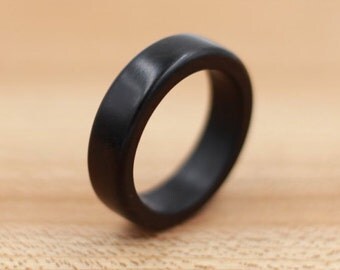 Ebony Wood Ring - Custom Wood Ring - Unique Wedding Ring - Natural Jewelry - Wedding Ring - Wooden Ring - Mens Jewelry - 5 Year Anniversary