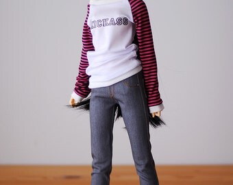 Medium gray denim slimfit jeggings jeans - SD DELF BJD clothes