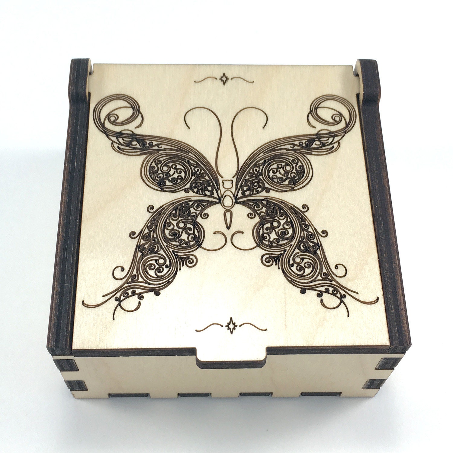 Butterfly Jewelry Box Wood Trinket Box Small Jewelry Case