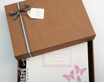 Hen Party Guest Book - Bridal Shower book - Hen Night Photo Album - Gift for Bride - Bridal memory book - 10"x8" handmade scrapbook