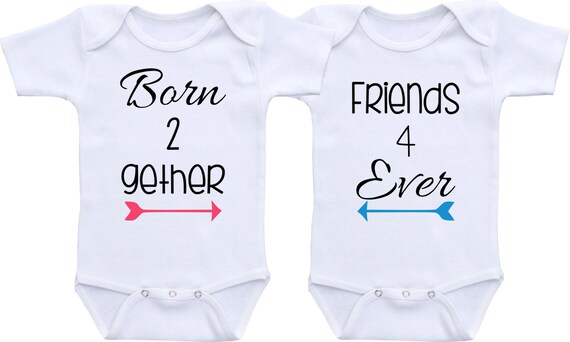 Download Twins onesie ® Born together Friends forever Bodysuit. Baby