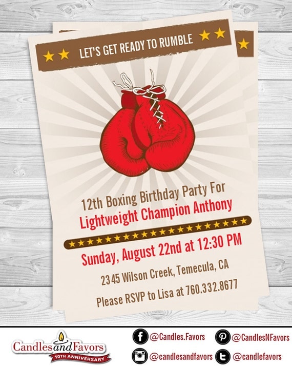 Boxing Birthday Party Invitations 8