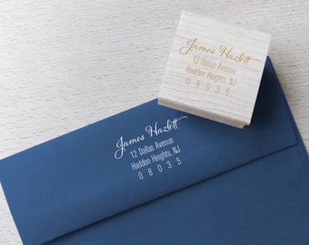 Custom Return Address Stamp – Script Name Address Stamp - Personalized Address stamp gift - Custom rubber stamp - Self Inking Stamp