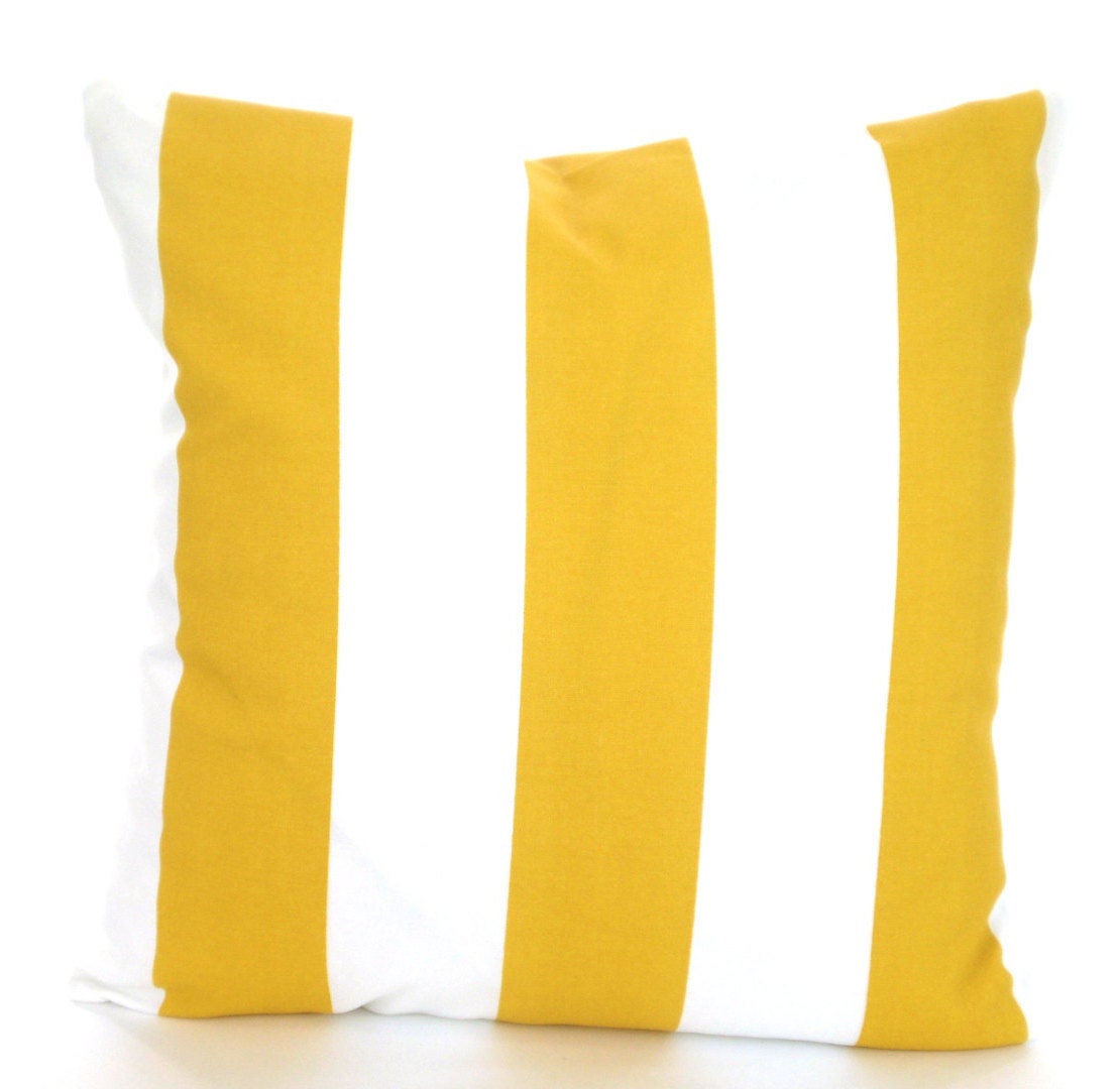 OUTDOOR Yellow Stripe Pillow Covers Decorative Pillows