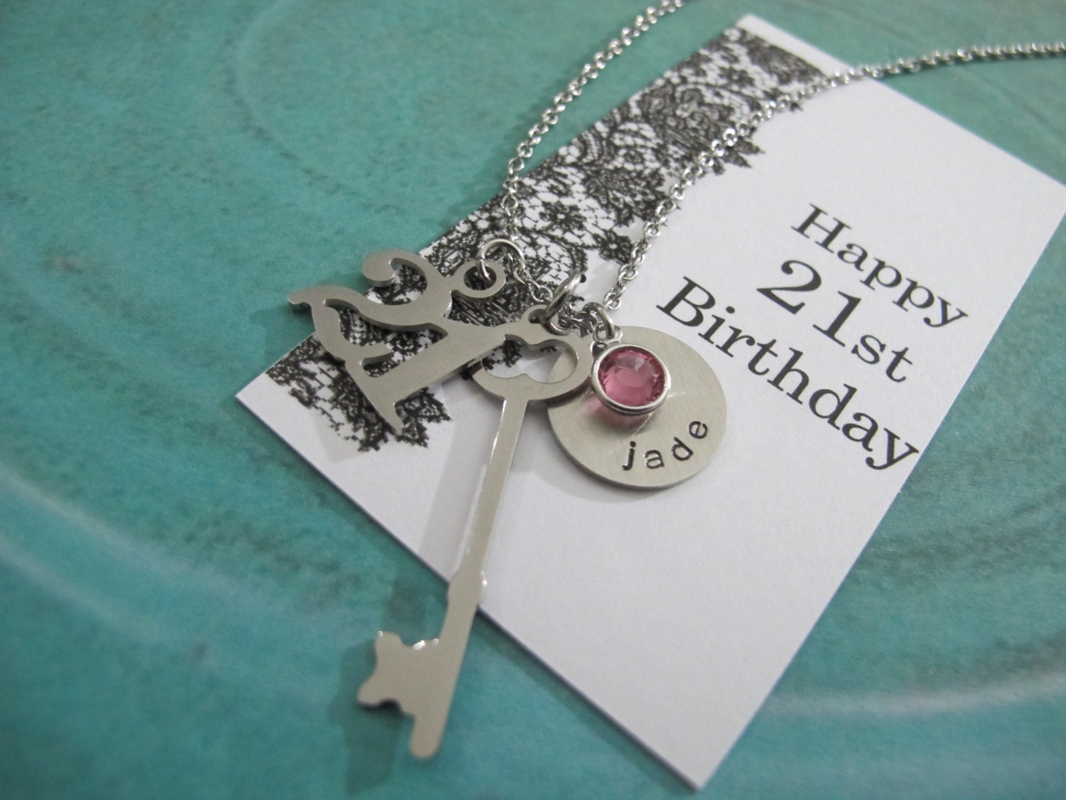 21st Birthday Gifts Personalized 21st Key Necklace Daughter