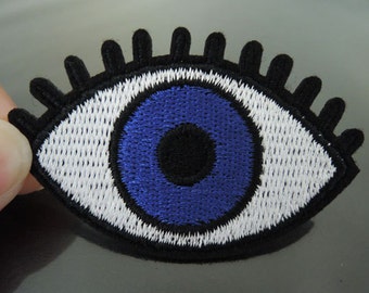 Iron on Patch - Big Eye Patch Blue Eye Patches Eyeball Iron on Applique Embroidered Patch Sew On Patch
