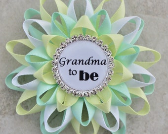Gender Neutral Baby Shower Decorations, New Grandma Gift, Great Grandma to Be Gift, Aunt to Be, Mommy to Be, Pale Green, Pale Yellow, White