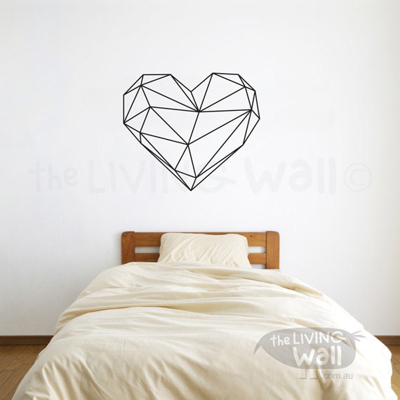 Geometric Heart Wall Decal Geometric Heart Wall Art by LivingWall