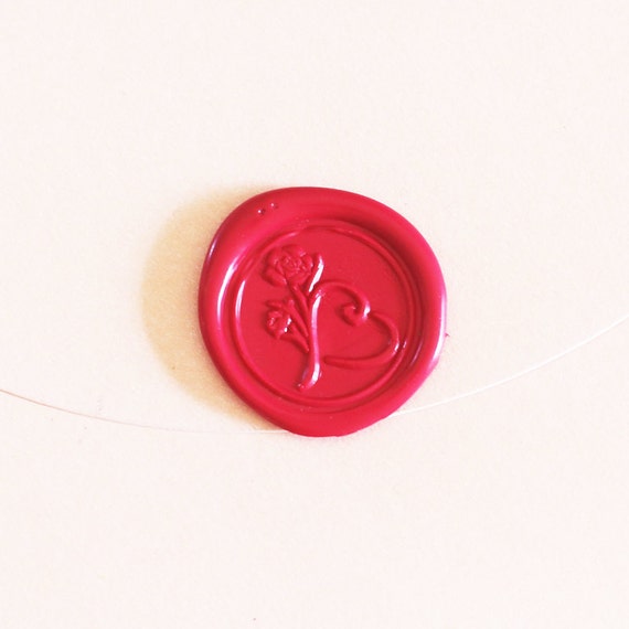 Rose flower Wax Seal Stamp/ Sealing Wax Seal/wedding by Dokkipaper