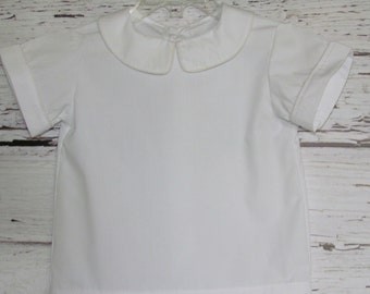 Boys Peter Pan Collar Shirt Shortall Longall Undershirt Jon Jon Romper Shirt