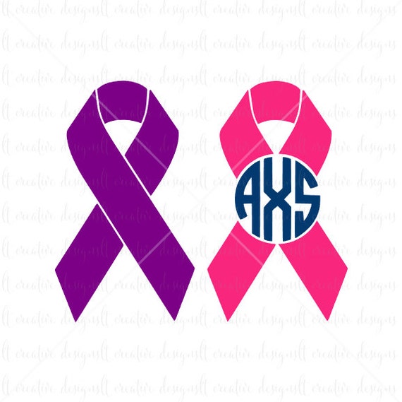 Download Cancer Ribbon SVG Cancer Ribbon Monogram SVG Cancer