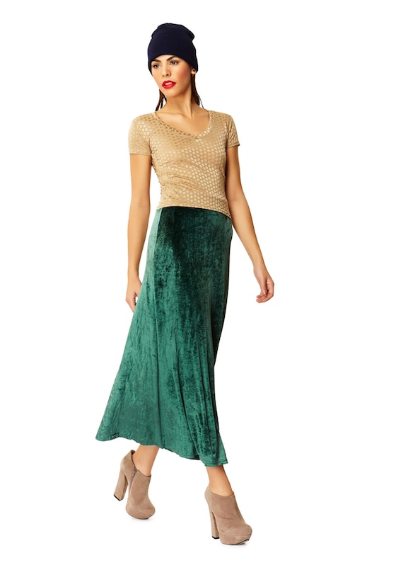 Velvet Underground Green Maxi Skirt X American Deadstock