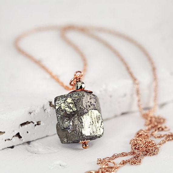 Pyrite Cube Necklace – Rough Stone Necklace
