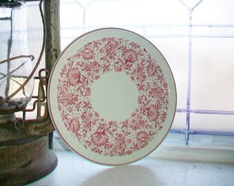 3 Syracuse China Luncheon Plates Roxbury Red Vintage Restaurant Ware