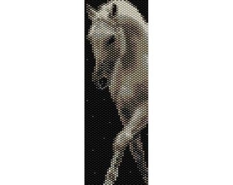 Horse 4 Peyote Bead Pattern, Bracelet Cuff, Bookmark, Seed Beading Pattern Miyuki Delica Size 11 Beads - PDF Instant Download