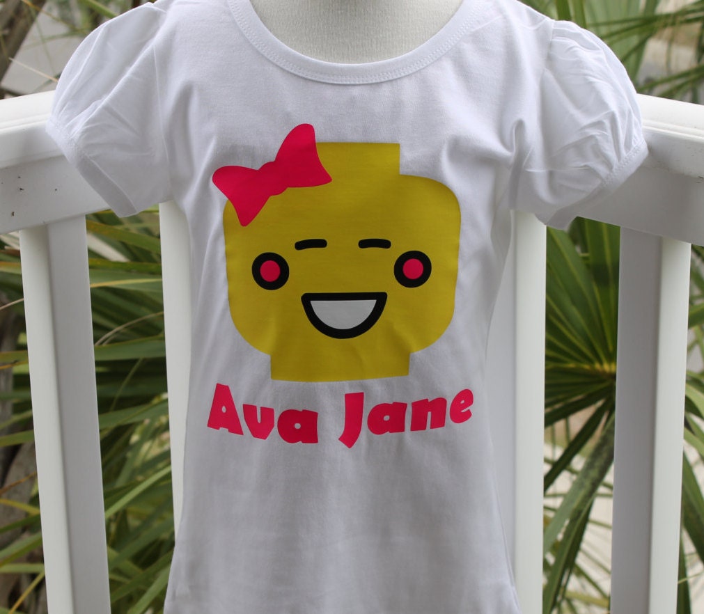 Girls Lego Shirt Birthday shirt gift by AKidsDreamBoutique