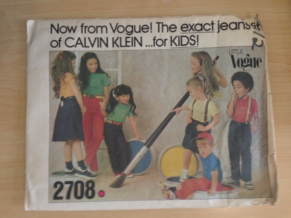 Girls Skirt and Pants Calvin Klein Vogue Sewing Pattern 2708 80s Size 12 Uncut