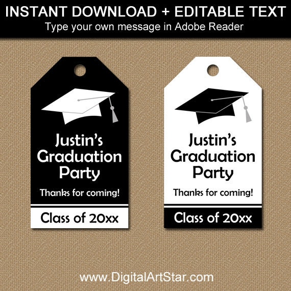 Graduation Favor Tags Printable Tags Graduation Hang Tags Graduation